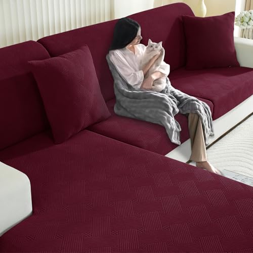 YSTELLAA Housse Coussin Canapé Extensible, Housse Assise Canapé Antidérapante, Universelle Housse Coussin Canape, Protection Meubles Couvre pour Canape,...