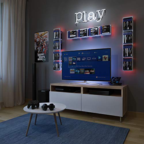You Have Space White Cube Storage Shelves For Wall, Cd Dvd Storage Rack Set Of 3, 34 Inch Video Game Organizer #TOP4