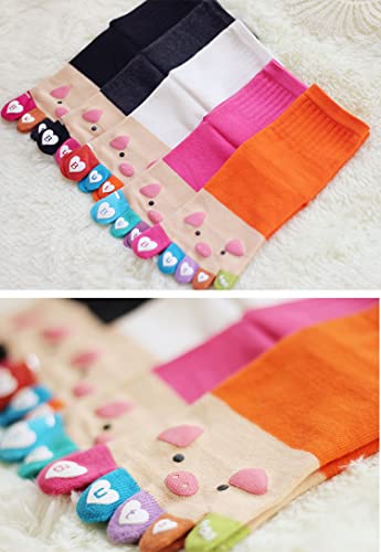 Image of acdiac Women's Cotton Toe Socks,five Finger Socks,Funny and Funky cartoon theme sport Toe Socks