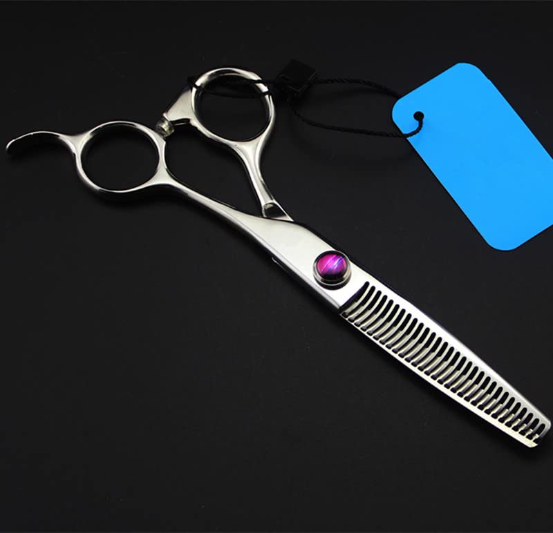 Professional Hair Cutting Shears, Professional Japan steel 6 inch Curved ax Teeth hair scissors barber thinning shears hairdressing scissors (Color : Thinning)