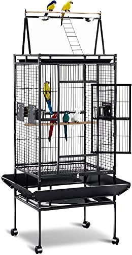 NeoStyle 173cm Bird Villa Cage for Large Parrots, Macaws, Parakeets With Play Top and Rolling Stand (76cm*81cm*173cm)