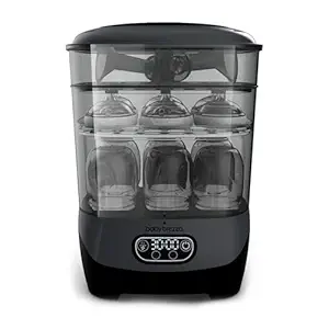 Baby Brezza Bottle Sterilizer and Dryer Advanced – 33% Faster - Largest Capacity Steam Sanitizer - Universal Sterilization Machine for All Bottles + Pump Parts - HEPA Air Filter, Charcoal
