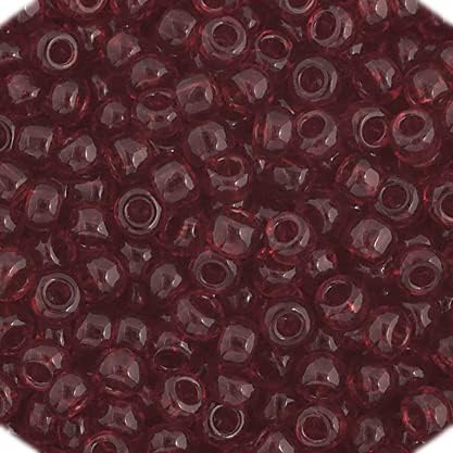 Czech Glass Seed Beads 11/0 (2.1mm Diameter) Transparent Red DIY Jewelry Making Beadss - 250g Bulk Bag by Preciosa (Jablonex)