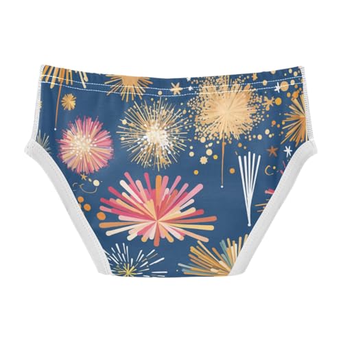 KLL Colorful Fireworks Illustration Boys Toddler Cotton Boxer Briefs Cute Children Undies2