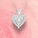 NATALIA DRAKE 1/4 Cttw Heart Halo Diamond Necklace for Women in Rhodium Plated 925 Sterling Silver Color H-I/Clarity I1-I2