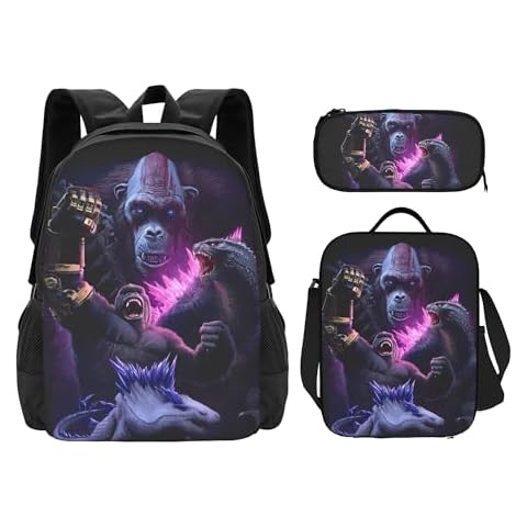 XOUPDA Backpack Cute School Backpack Cartoon Back Pack School Book Bag Lightweight Schoolbag With Lunch Bag Box And Pencil Case For Boys Girls Gifts Cover