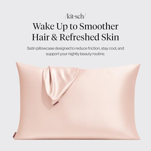 Kitsch Satin Pillowcase Standard Queen Size 19"x26" - Blush