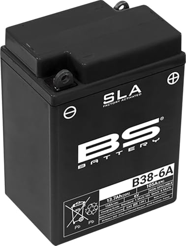 Batterie B38-6A BS Battery SLA 6V activée usine sans entretien pour deux-roues