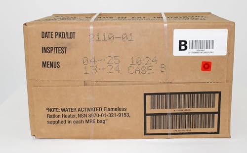 Wornick MRE Meals Ready to Eat, Inspection 2025, 2026 or Better, Emergency Food Supply, Survival Camping Outdoor 12 Pack (B Case, 1, Count)