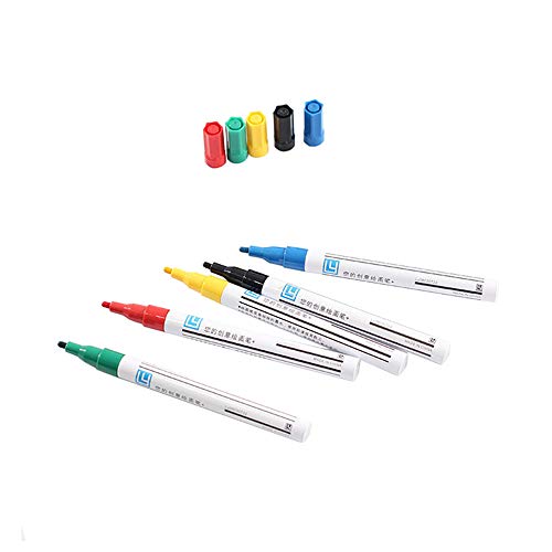 FelizWill Permanent Paint Markers Pens for Ceramic,Porcelain, Glass, Metal, Canvas, Wood, Fabric, Canvas. Ideal Product for Mug Customizing (Pack of 5)