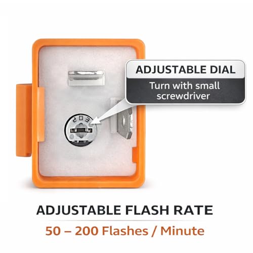 MGI SpeedWare 2-Pin LED Turn Signal Flasher Relay 12v, Adjustable Speed (1 Pack)