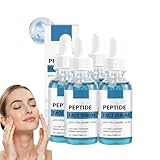 Kupferpeptid-Serum für das Gesicht, Kupfertripeptid-Straffungsserum, GHK-Cu-Peptid für Falten, Anti-Aging-Essenz zur Hautstraffung, Straffung und Lifting, Multi-Peptid-Booster für feine Linien (4PCS)