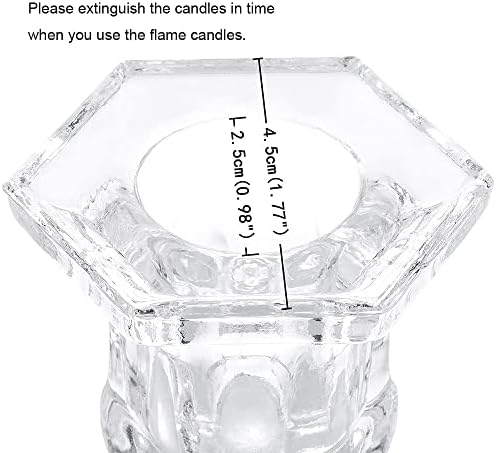 NUPTIO 2 Pcs Glass Taper Candle Holders Candlestick Holder 2.3 inches High for Weddings, Party Favor, Reki, Meditation