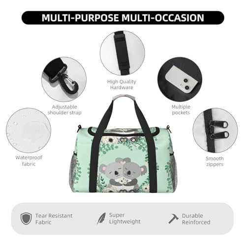 Sac de week-end koala noir taille unique parfait comme bagage cabine et voyage