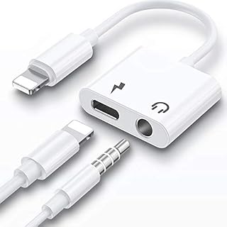 2 IN 1 Apple Headphone Adapter for iPhone 14 Pro Dongle, AUX Audio 3.5 mm Jack Music Adapter for iPhone Adapter Compatible for iPhone 14/13/12/11/SE/XS Max/10/XR/X/XS/7/8 Plus Support All iOS Systems