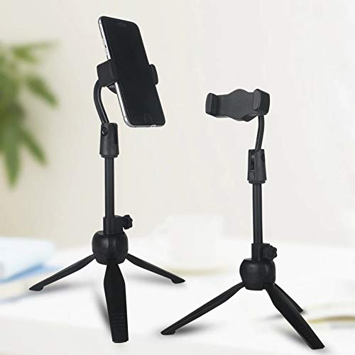 Image of BKN Mini Tripod Mobile Stand Adjustable with Mobile Attachment Lightweight Portable for Professional Broadcasting, Live Video etc.