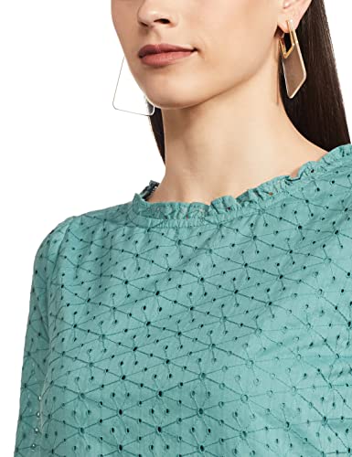 Image of Max Women's Schiffli Embroidered Woven Regular Fit Crop Top