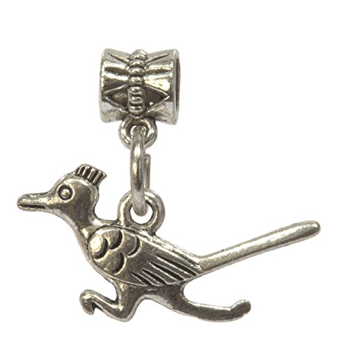 ViciBeads Charm, Antique Silver Colored Roadrunner Western Bird Dangle Charm+ GIFT BAG