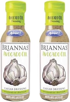 BRIANNAS - Avocado Oil Caesar Dressing - Nutrient Rich, Keto Friendly, Dairy Free Salad Dressing made with 100% Avocado Oil - 10 oz. Bottles - 2 Pack