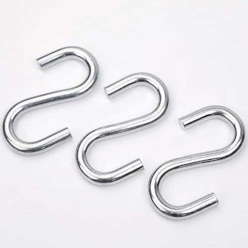 SpetngSake 10 Stück S Haken, S Haken Edelstahl, Silber Multifunktional Klein S Hacken, Verzinktes Eisen S Edelstahlhaken, Metal s Hook, für Küche, Garten, Schlafzimmer Und Büro