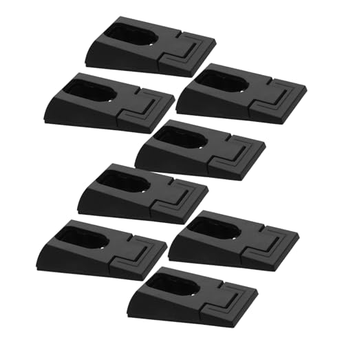 Hohopeti 8 Piezas Base de Varilla de Ropa ropero Perchero para Colgar Ropa Soporte de Barra de Cortina Soportes de Varilla de Armario Black