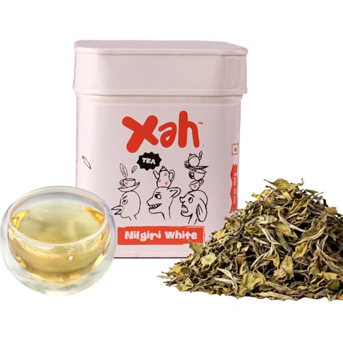 Xah Nilgiri White Tea Leaves | Specialty Grade Whole Leaf Tea | Bai Mudan Style Tea | Light Fruity & Melon Notes | Low Caffeine | Artisanal Small Batch | Hot & Cold Brew | 25g