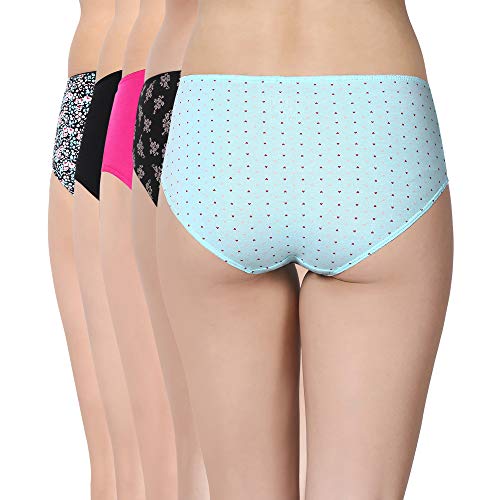 Image of Enamor Women's Cotton CR18 Mid Waist Hipster Panty - Colors May Vary - Pack of 5