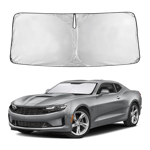 Image of EcoNour Windshield Sunshade Compatible for Chevrolet Camaro 2016-2023 2024 2025, Sun Visor for Front Windshield & Window Sun Shade Cover, UV Heat Blocker & Protector, Car Accessories