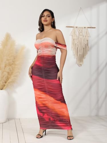 Robe longue moulante sexy épaules dénudées pour un dîner romantique chic - 6