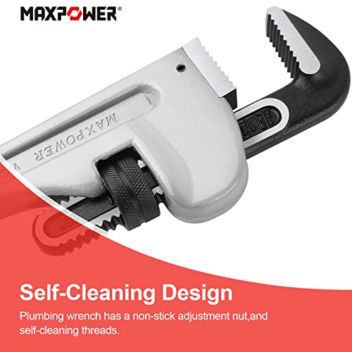 MAXPOWER 18-inch Pipe Wrench, 2.5 inch Jaw Opening Capacity, Heavy Duty Aluminum Plumbing Wrench by MAXPOWER - Image 5