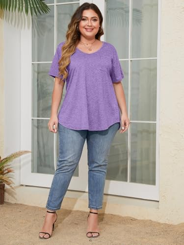 Image of BELAROI Women Plus Size Tops V-Neck Tunics Shirts