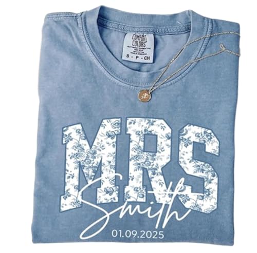 Custom Bride Sweatshirt for Women, Personalized Mrs Tshirt, Wedding Day Gift, Engagement Outfit