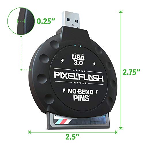 Pixelflash No-Bend Pins Usb 3.0 Cf Card Reader Superspeed Compact Flash Adapter With Bonus Pixelflash Tactical Gear Bag #TOP3