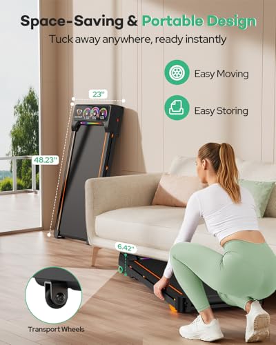 Image of Walking Pad with 15% 12-Level Auto Incline, 450 lbs Capacity UI Screen, Rayspace 3.5HP Quiet Under Desk Treadmill with Bluetooth Speaker & Remote Control, Compact Treadmills for Home Hiking