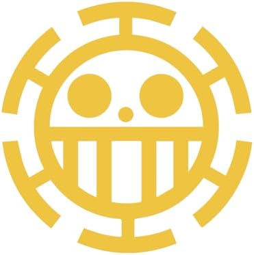 One Piece Jolly Roger Decal Vinyl Sticker Auto Car Truck Wall Laptop | Yellow | 5" x 5" image 2