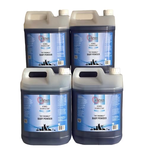 ALLCHEM 4 x 5 LITRES SOLUTIONS - *BABY POWDER FRAGRANCE* PET/KENNEL DISINFECTANT & DEODORISER * FREE POST *