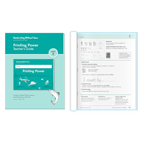 Handwriting Without Tears, 2nd Grade Printing Bundle, Age 7+, 2nd Grade+, Student Edition, Writing Journal & Teacher's Guide, School & Home, Language Arts, Tutoring, Tiny Pencils Included