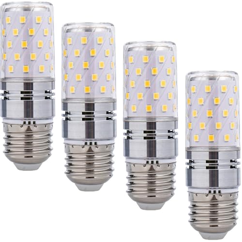 E26 Ampoule LED 12W, 85V-265V, 120W E26 Ampoule Halogène Équivalent, Vis De Maïs 1200LM pour Lustre Éclairage Domestique Non-dimmable, 4-Pack(Blanc Chaud,12W)