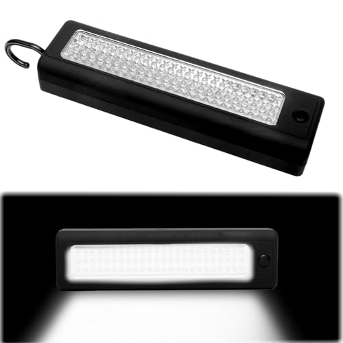 Lampe de travail 72 LED ultra lumineuse, lampe d'inspection portable alimentée par piles, lampe torche magnétique puissante avec crochet de suspension pour la pêche, le camping, le grenier, le