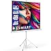 Produktbild ESMART Economy EXS Stativ-Leinwand 215 cm Bild 200 x 200 cm (111") | Format 1:1 | Heimkino Beamer Projektionsleinwand Stativ Leinwand LCD LED