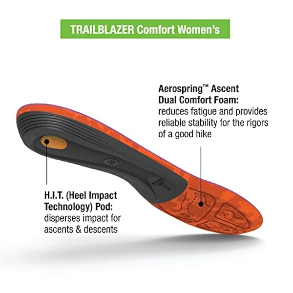 Superfeet TRAILBLAZER WOMEN'S Solette Scarpe Donna, Plantari Ortopedici in Fibra di Carbonio - Solette Sportive per Scarponi da Trekking