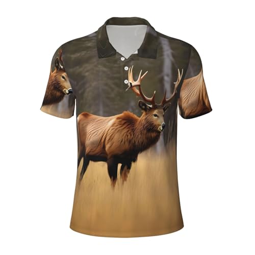 Polo motif cerf et élan pour homme aux finitions haut de gamme
