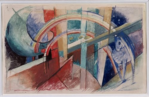 Cuadro en lienzo Blaue Pferde de Marc para decoración de paredes, 60x90cm