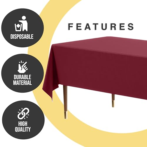 Image of Exquisite Burgundy Rectangle Tablecloth 54 inchx108 inch - 48 Pack