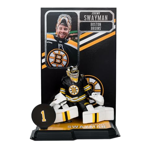McFarlane Toys - Jeremy Swayman (Boston Bruins) NHL - Figura posada de 7 pulgadas de McFarlane's SportsPicks