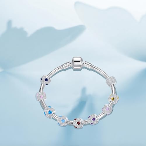 Mouse Animal Cartoon Charm Birthstone Bead for Pandora Bracelet Necklace3