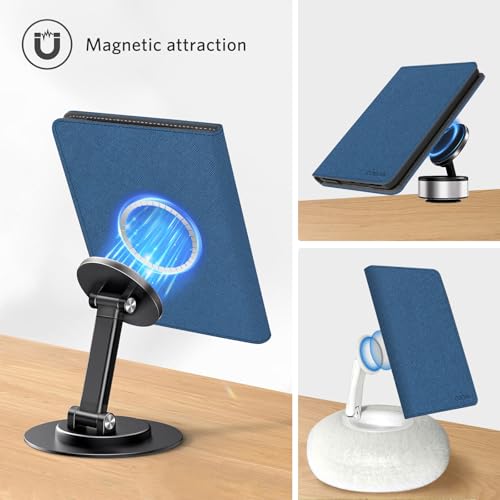Image of CoBak Stand Case for 7 inch Kindle Paperwhite 12th Gen 2024 and Kindle Colorsoft with Hand Strap - Compatible with iPhone MagSafe, for Samsung /Belkin /Anker Wireless Charging Pads, Durable, Auto Sleep Wake