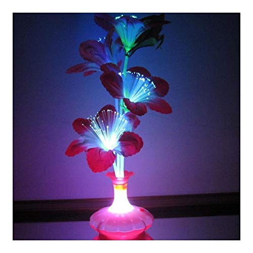 Qiong YaoTIAN Nachtlicht LED Faser Blume Kapok Vase Glasfaser Lampe Dekoration Leuchte Romantische Farbwechsel Glasfaser Nachtlicht Lampe