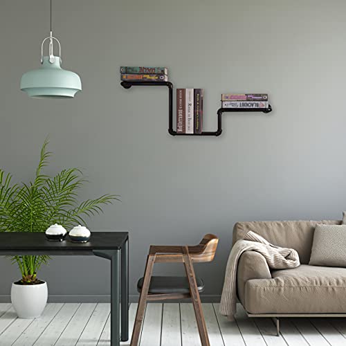 Angoily 1 St plank beugel metalen wandplanken planken voor wandmontage opbergplank bookshelf opslag planken retro ijzeren pijpenrek rek voor thuisgebruik vintage opslag rek - Afbeelding 4