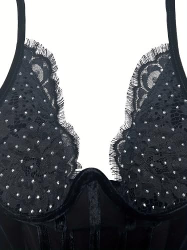Image of PORRCEY Women's Sexy Elegant Rhinestone Bodycon Dress Hot Drilling Clubwear